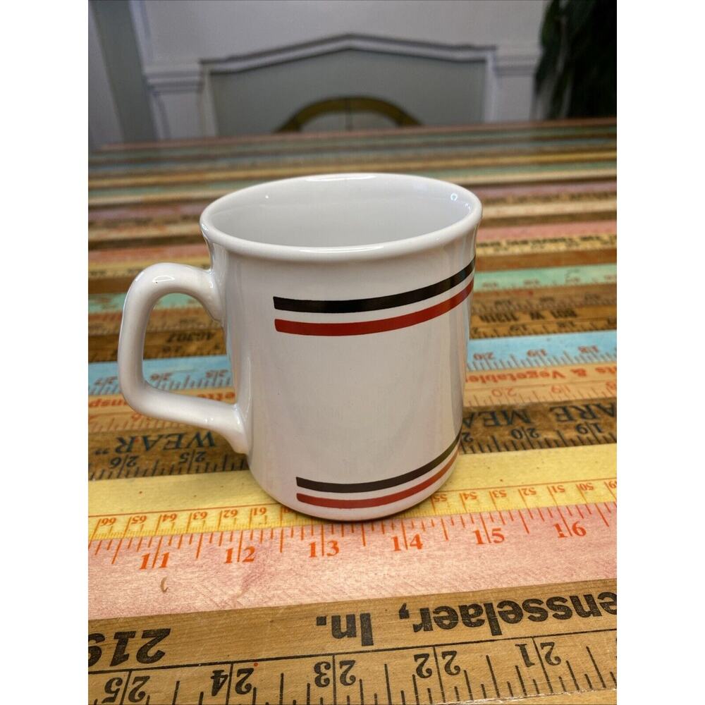 Vintage Canada Maple‎ Leaf Stripe Coffee Mug Cup White Made In England - Picture 4 of 9